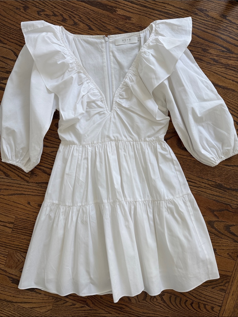 ASTR White Ruffle Dress Size XS